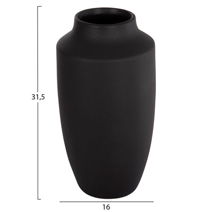 CERAMIC TABLE DECOR "GALAD" HM4588.02 BLACK MATTE Φ16x32Hcm.