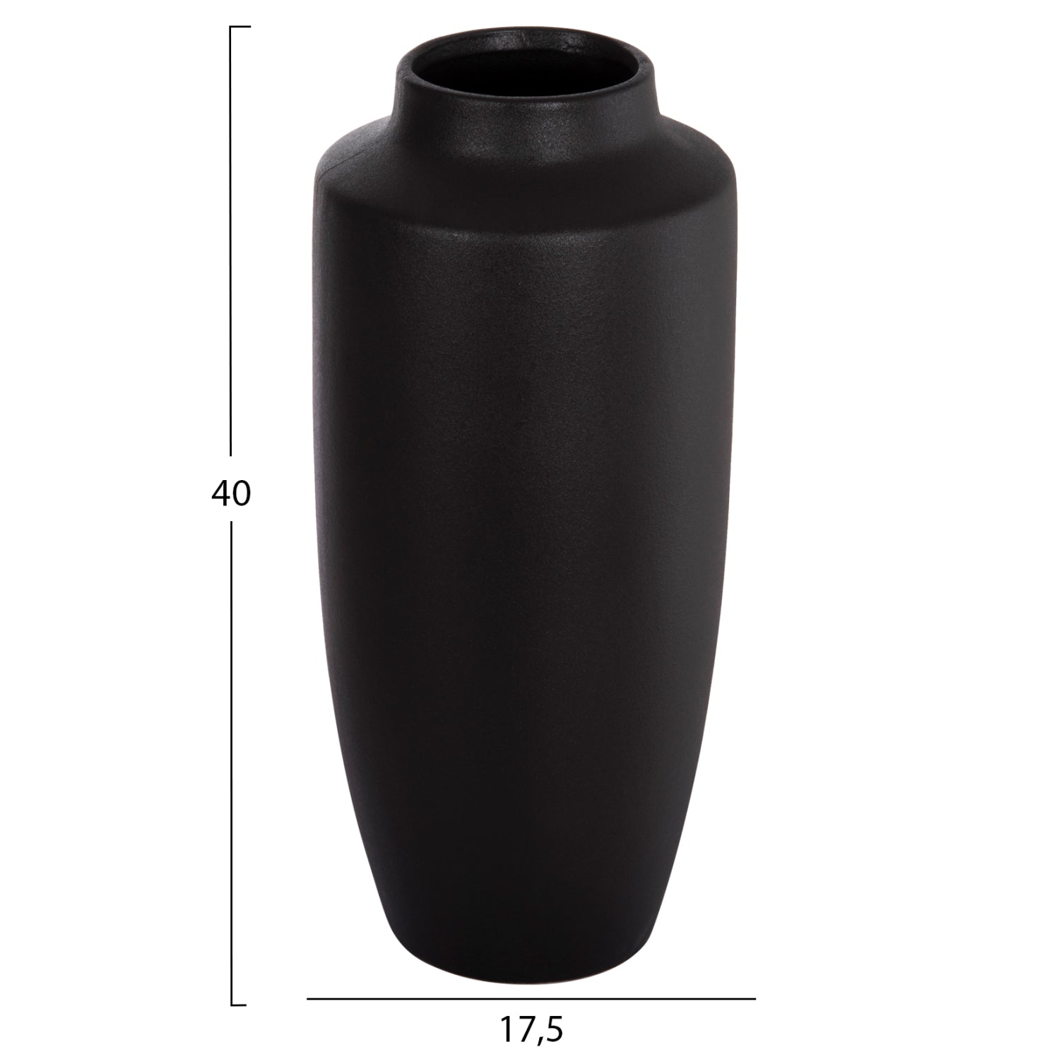 CERAMIC TABLE DECOR "GALAD" HM4587.02 BLACK MATTE Φ17,5x40Hcm.