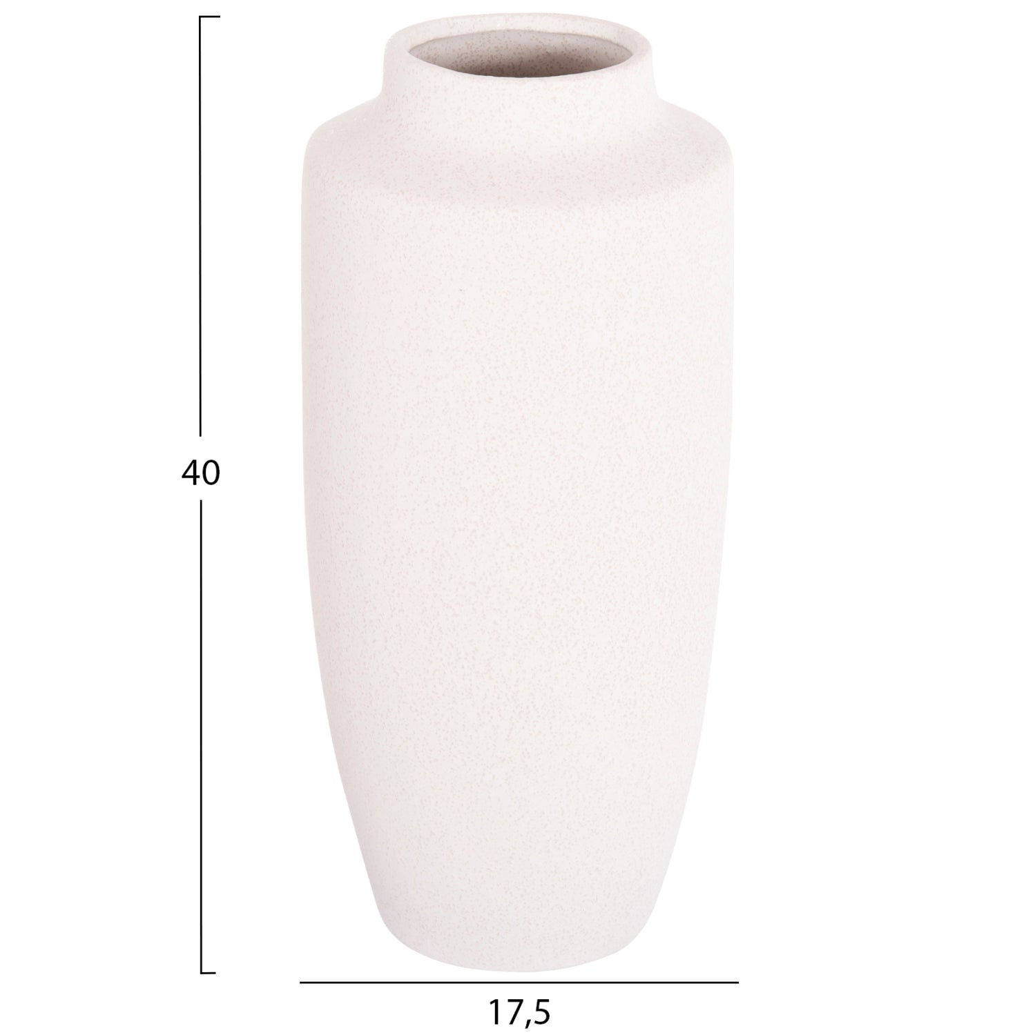 CERAMIC TABLE DECOR VASE "GALAD" HM4587.01 OFF WHITE WITH CRYSTALLISATION Φ17,5x40H cm.