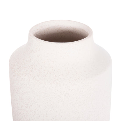 CERAMIC TABLE DECOR "GALAD" HM4588.01 OFF WHITE WITH CRYSTALLISATION Φ16x32Hcm.