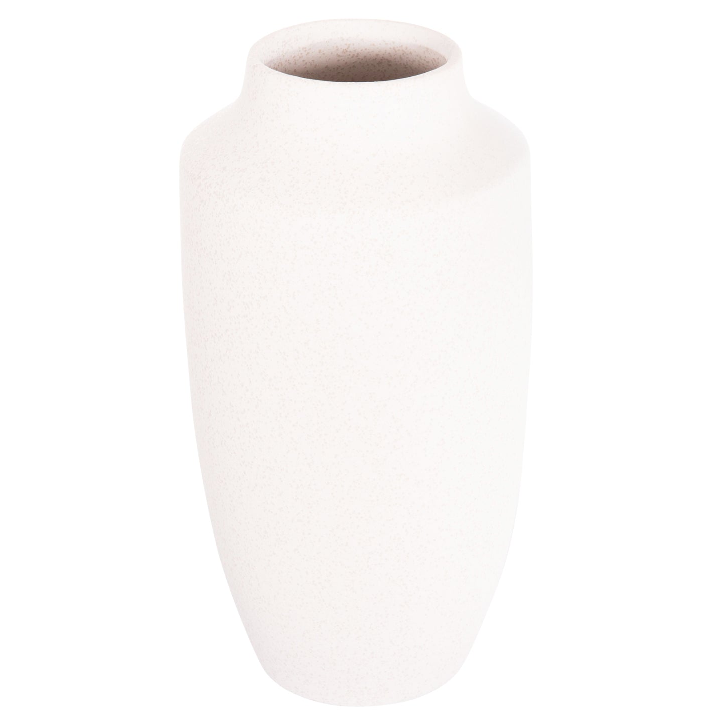CERAMIC TABLE DECOR "GALAD" HM4588.01 OFF WHITE WITH CRYSTALLISATION Φ16x32Hcm.