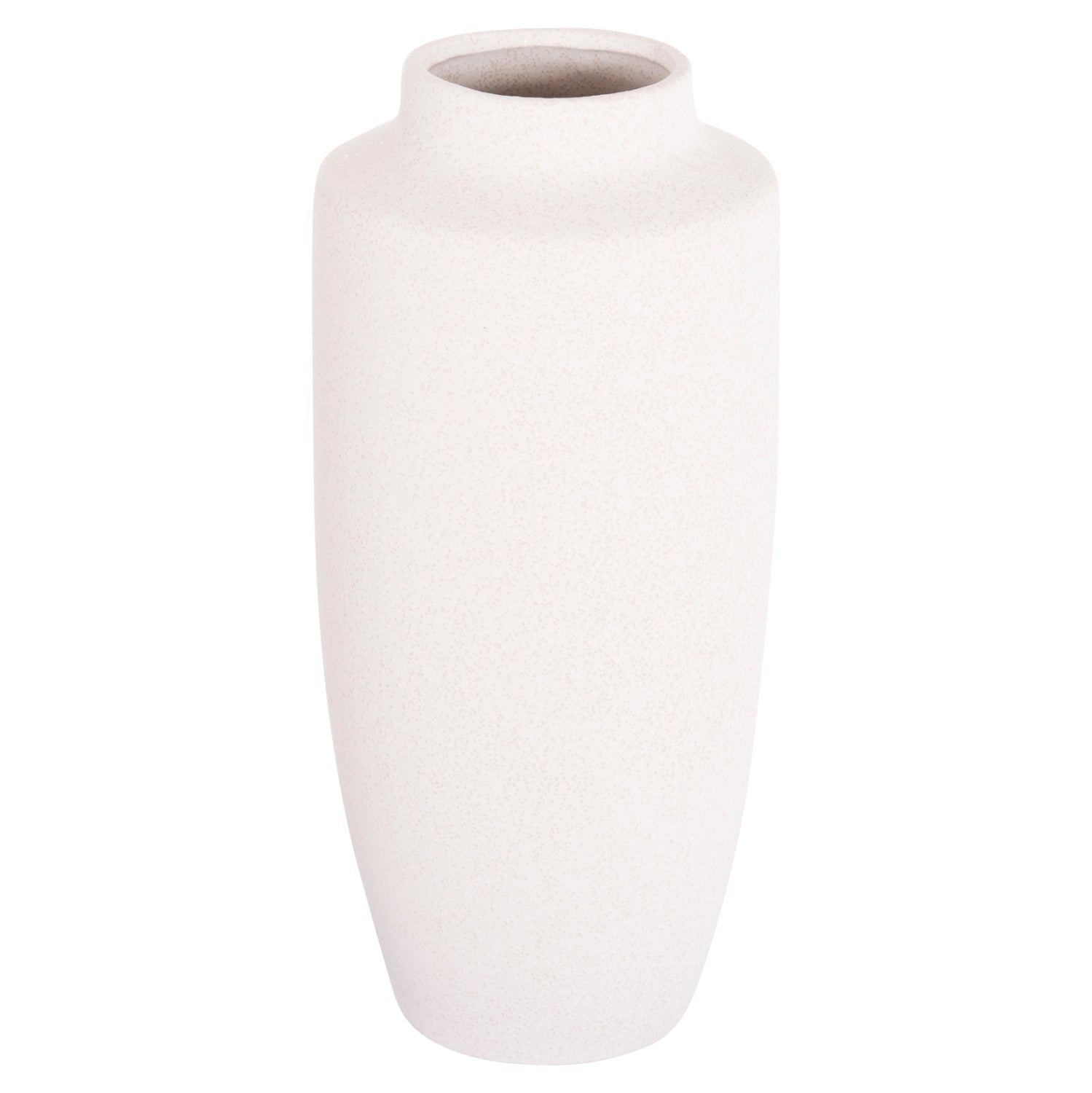 CERAMIC TABLE DECOR VASE "GALAD" HM4587.01 OFF WHITE WITH CRYSTALLISATION Φ17,5x40H cm.