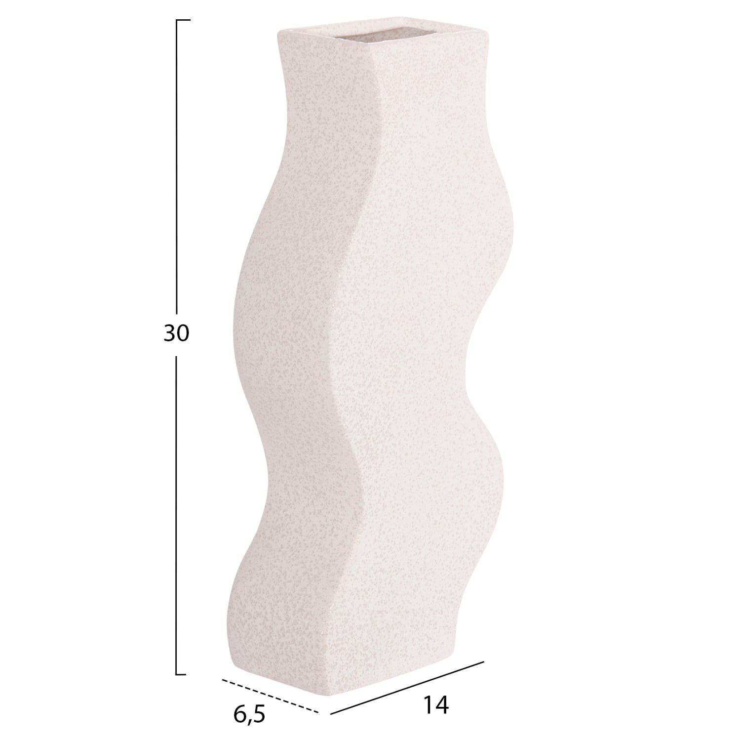 CERAMIC TABLE DECOR SERIES "SEBOR" HM4589.01 OFF WHITE WITH CRYSTALLISATION 14x6.5x30Hcm.