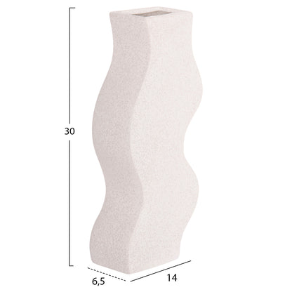 CERAMIC TABLE DECOR SERIES "SEBOR" HM4589.01 OFF WHITE WITH CRYSTALLISATION 14x6.5x30Hcm.