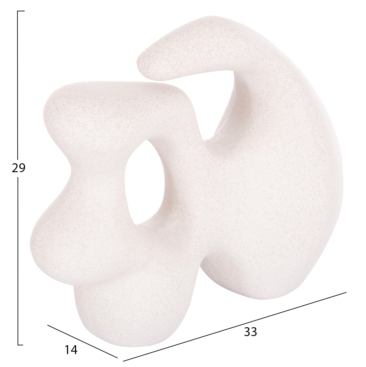 CERAMIC TABLE DECOR SERIES ISIL HM4596 OFF WHITE WITH CRYSTALLISATION 33.5x15.5x30Hcm.