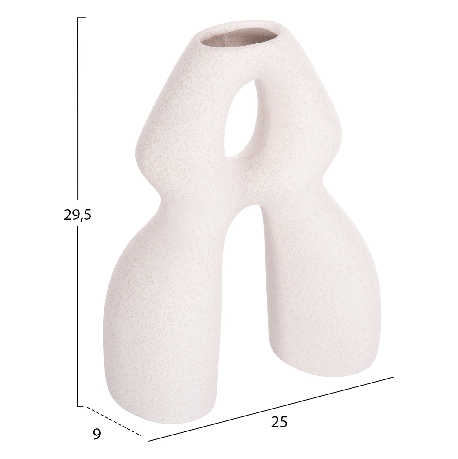 CERAMIC TABLE DECOR ISIL HM4598.01 OFF WHITE WITH CRYSTALLIZATION 26x9.5x29.5Hcm.