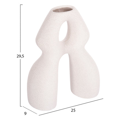 CERAMIC TABLE DECOR ISIL HM4598.01 OFF WHITE WITH CRYSTALLIZATION 26x9.5x29.5Hcm.