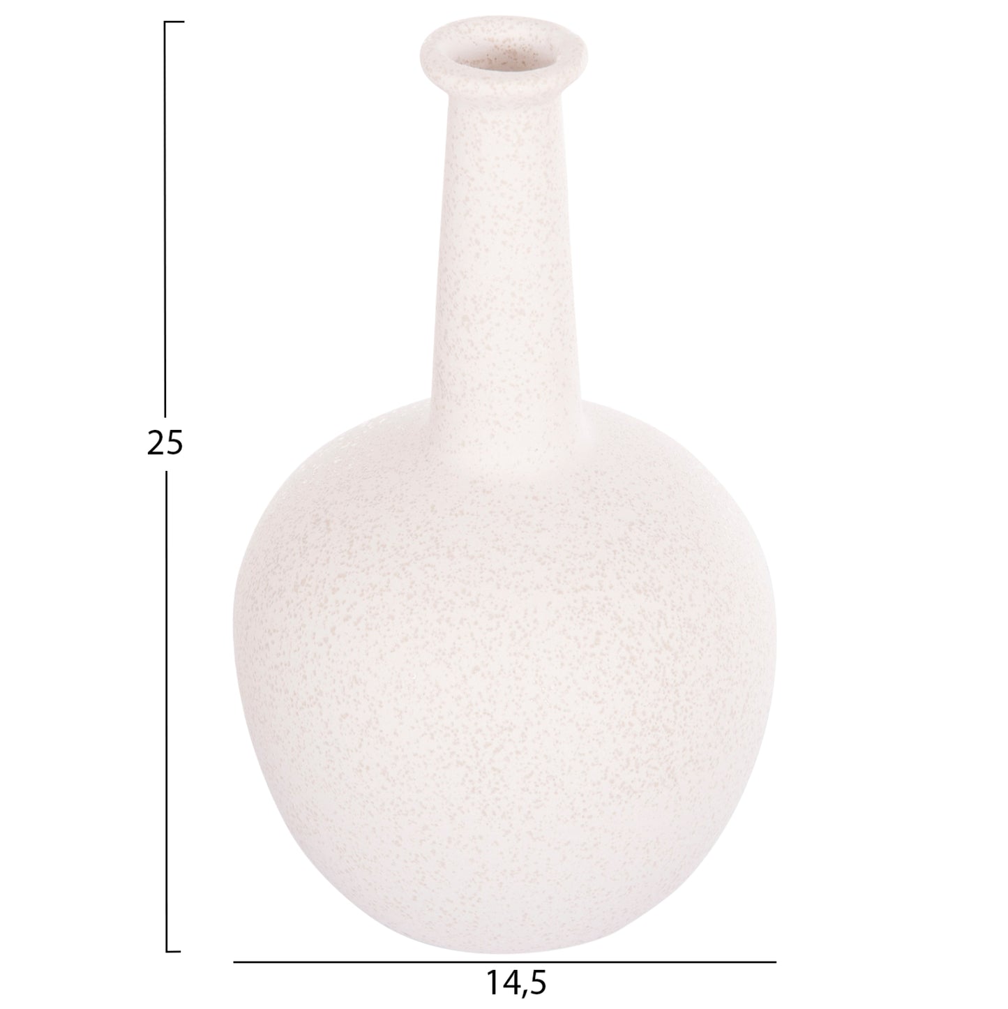 CERAMIC TABLE DECOR ELENDIL HM4593.01 OFF WHITE WITH CRYSTALLIZATION Φ15x25Hcm.