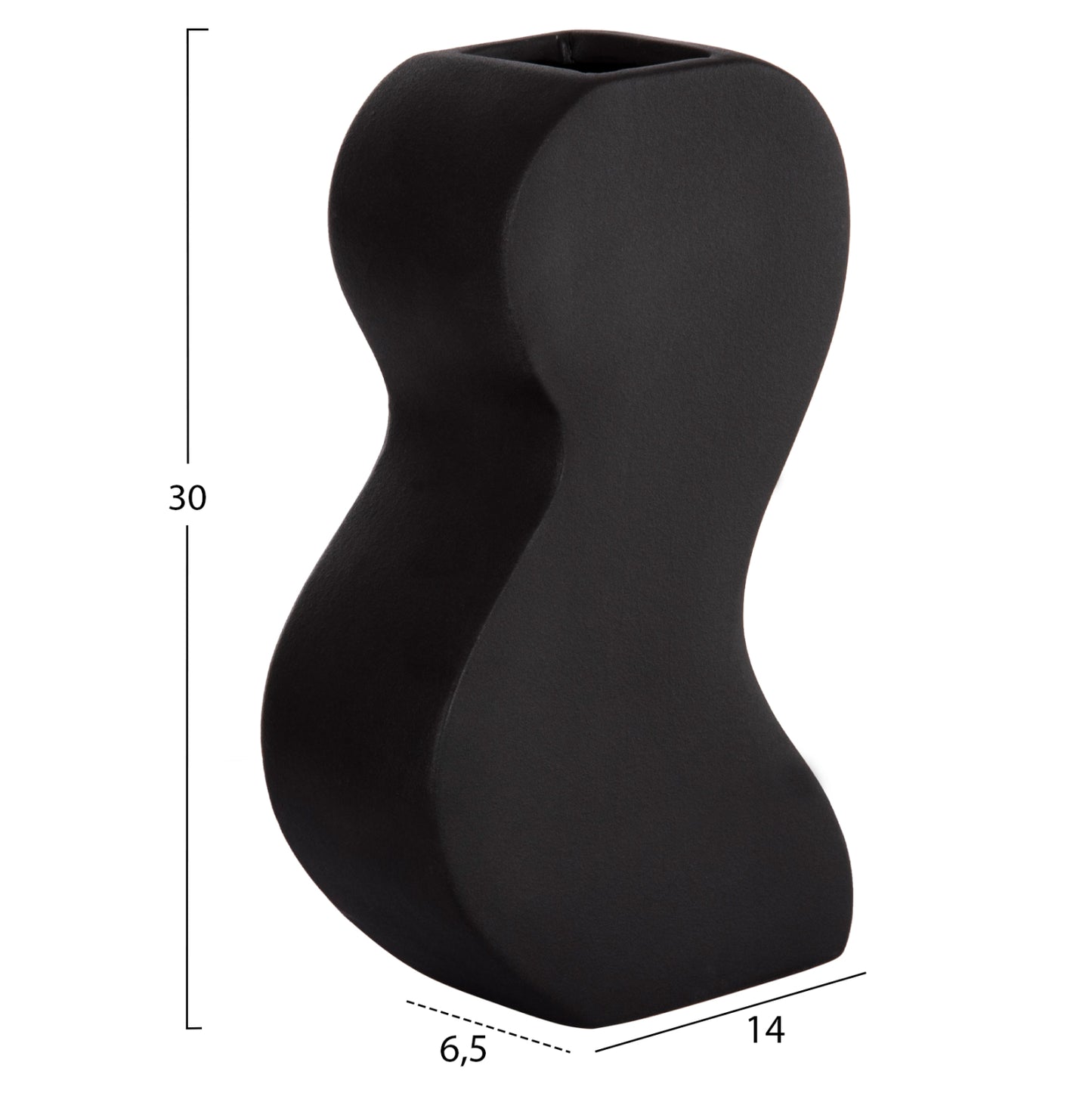 CERAMIC TABLE DECOR SERIES "SEBOR" HM4590.02 BLACK MATTE 13x6x22Hcm.
