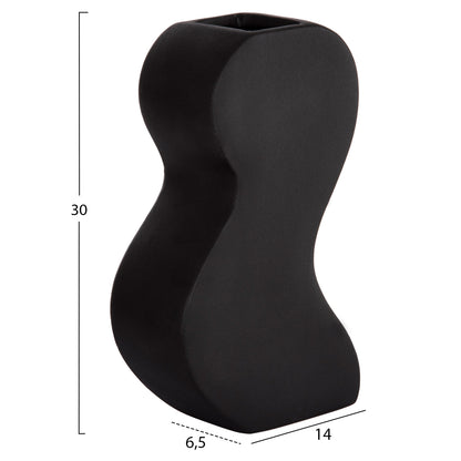 CERAMIC TABLE DECOR SERIES "SEBOR" HM4590.02 BLACK MATTE 13x6x22Hcm.
