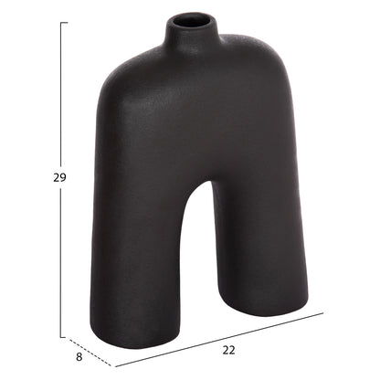 CERAMIC TABLE DECOR SERIES ISIL HM4599.02 BLACK MATTE 22x8x29Hcm.