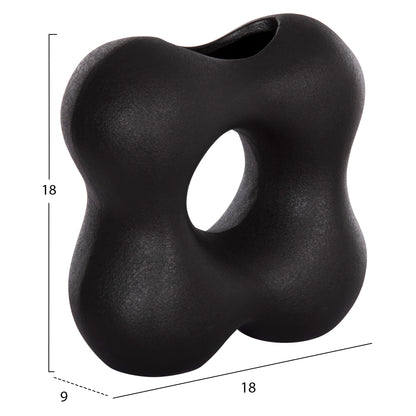 CERAMIC TABLE DECOR SEBOR HM4594.02 MATTE BLACK 18x9x18Hcm.