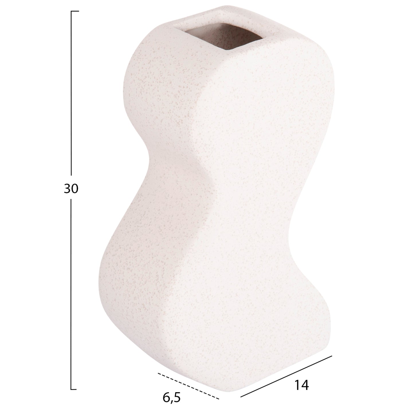 CERAMIC TABLE DECOR SERIES "SEBOR" HM4590.01 OFF WHITE WITH CRYSTALLISATION 13x6x22Hcm.