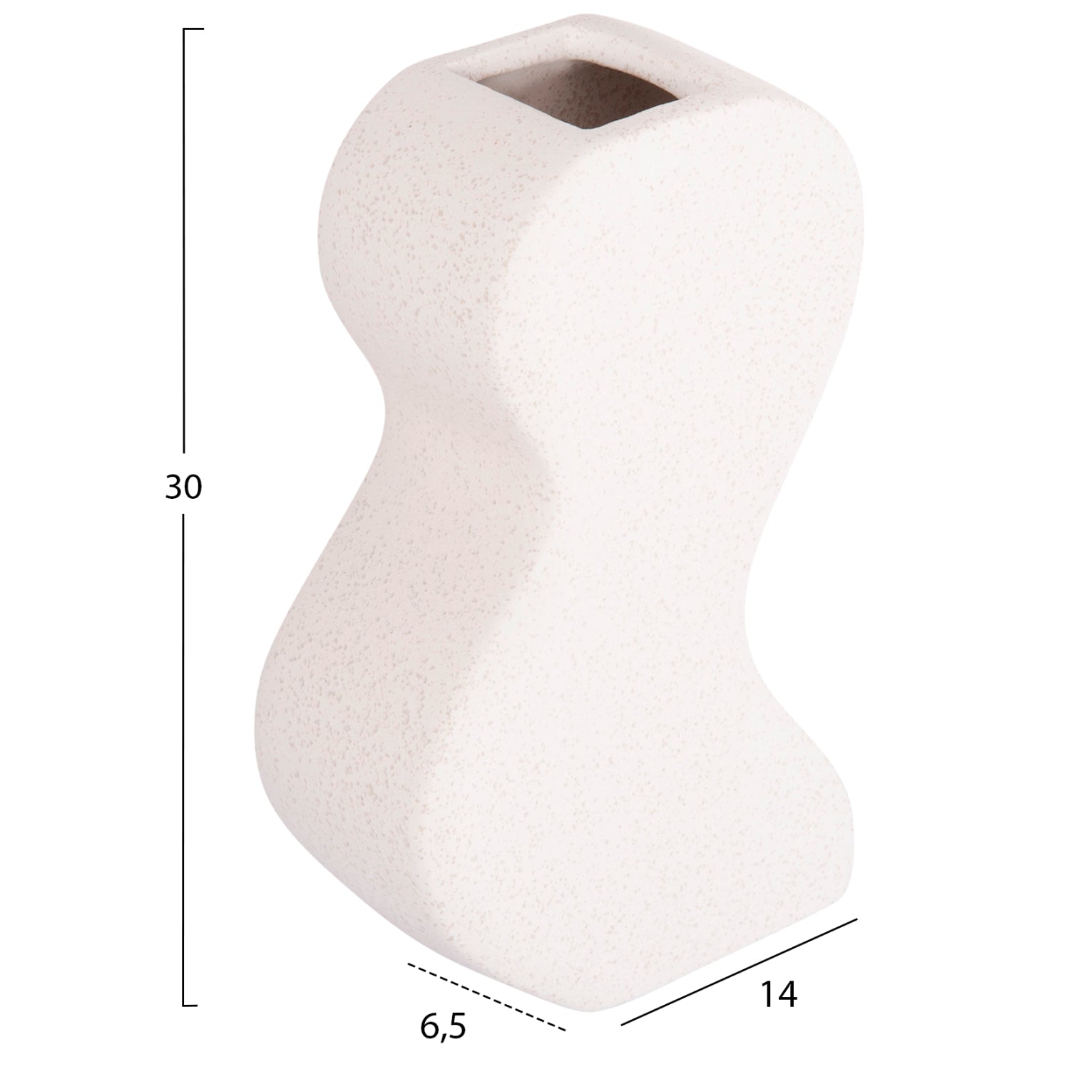 CERAMIC TABLE DECOR SERIES "SEBOR" HM4590.01 OFF WHITE WITH CRYSTALLISATION 13x6x22Hcm.