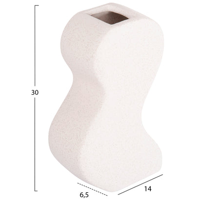 CERAMIC TABLE DECOR SERIES "SEBOR" HM4590.01 OFF WHITE WITH CRYSTALLISATION 13x6x22Hcm.