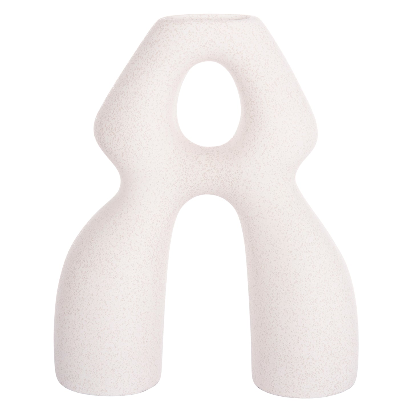 CERAMIC TABLE DECOR ISIL HM4598.01 OFF WHITE WITH CRYSTALLIZATION 26x9.5x29.5Hcm.