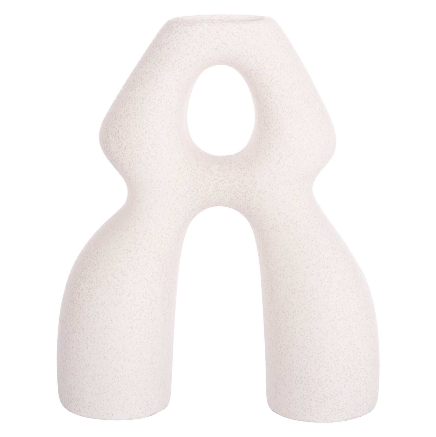 CERAMIC TABLE DECOR ISIL HM4598.01 OFF WHITE WITH CRYSTALLIZATION 26x9.5x29.5Hcm.