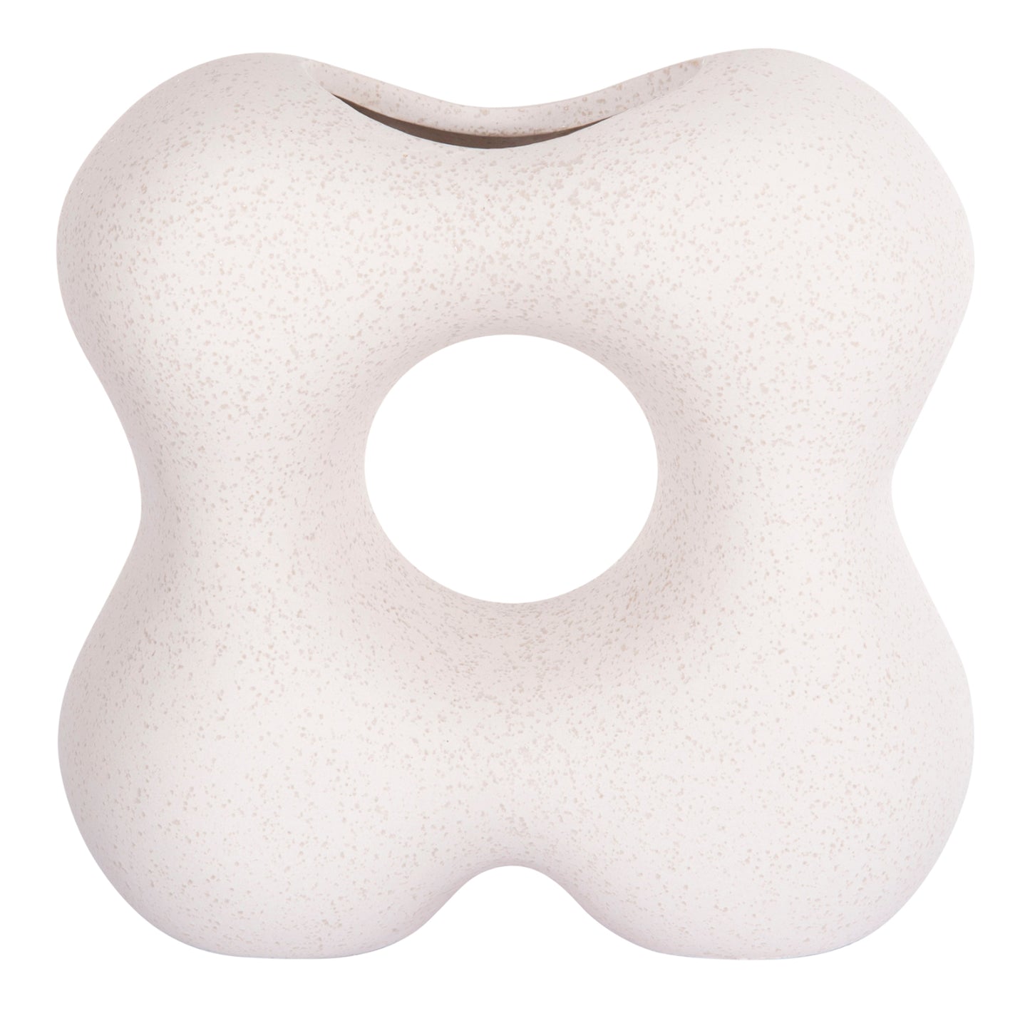 CERAMIC TABLE DECOR SEBOR HM4594.01 OFF WHITE WITH CRYSTALLIZATION 18x9x18Hcm.