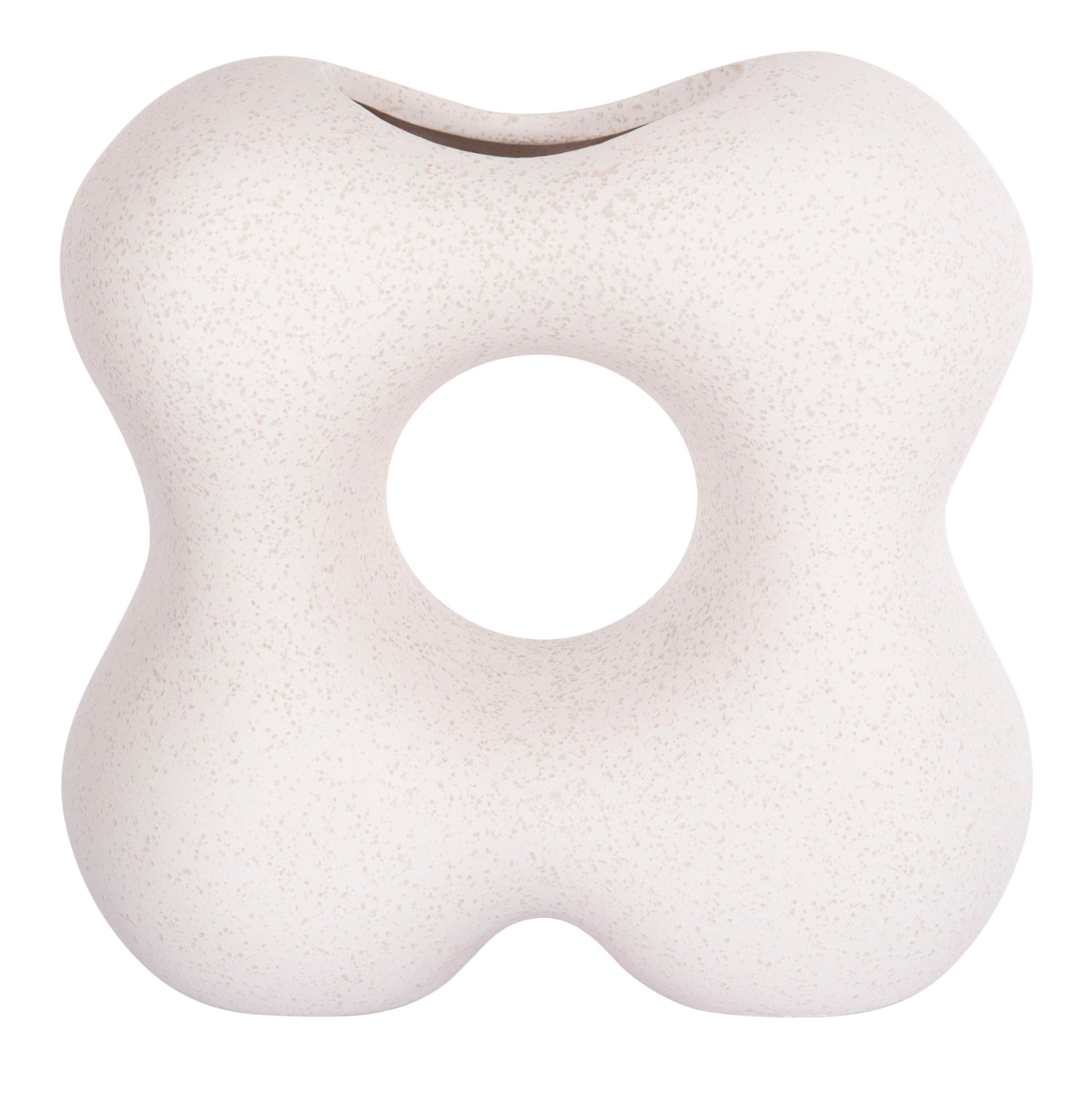 CERAMIC TABLE DECOR SEBOR HM4594.01 OFF WHITE WITH CRYSTALLIZATION 18x9x18Hcm.