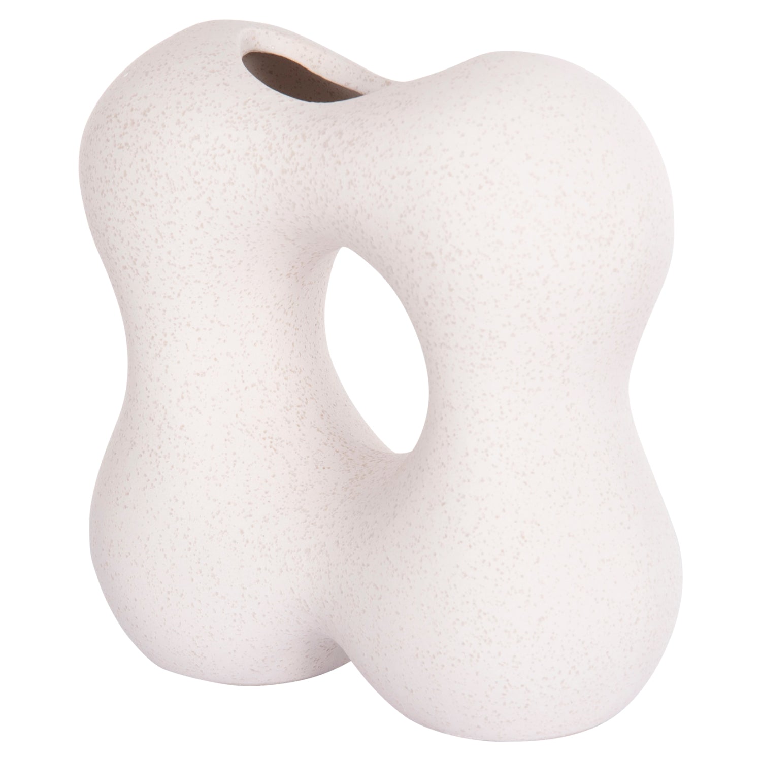 CERAMIC TABLE DECOR SEBOR HM4594.01 OFF WHITE WITH CRYSTALLIZATION 18x9x18Hcm.