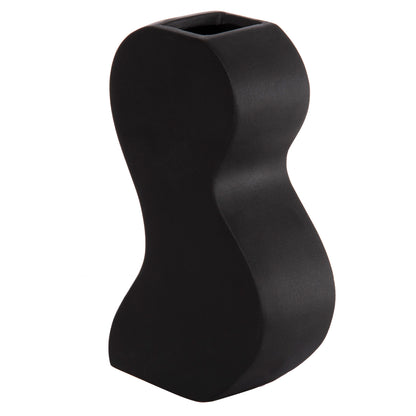 CERAMIC TABLE DECOR SERIES "SEBOR" HM4590.02 BLACK MATTE 13x6x22Hcm.