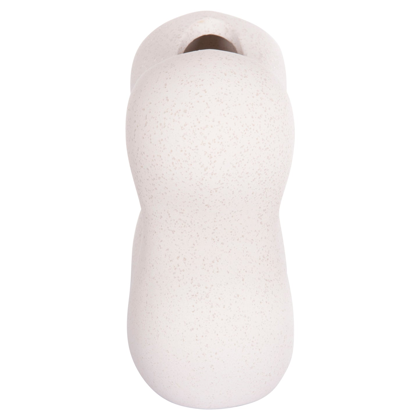 CERAMIC TABLE DECOR SEBOR HM4594.01 OFF WHITE WITH CRYSTALLIZATION 18x9x18Hcm.