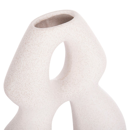 CERAMIC TABLE DECOR ISIL HM4598.01 OFF WHITE WITH CRYSTALLIZATION 26x9.5x29.5Hcm.