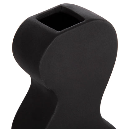 CERAMIC TABLE DECOR SERIES "SEBOR" HM4590.02 BLACK MATTE 13x6x22Hcm.