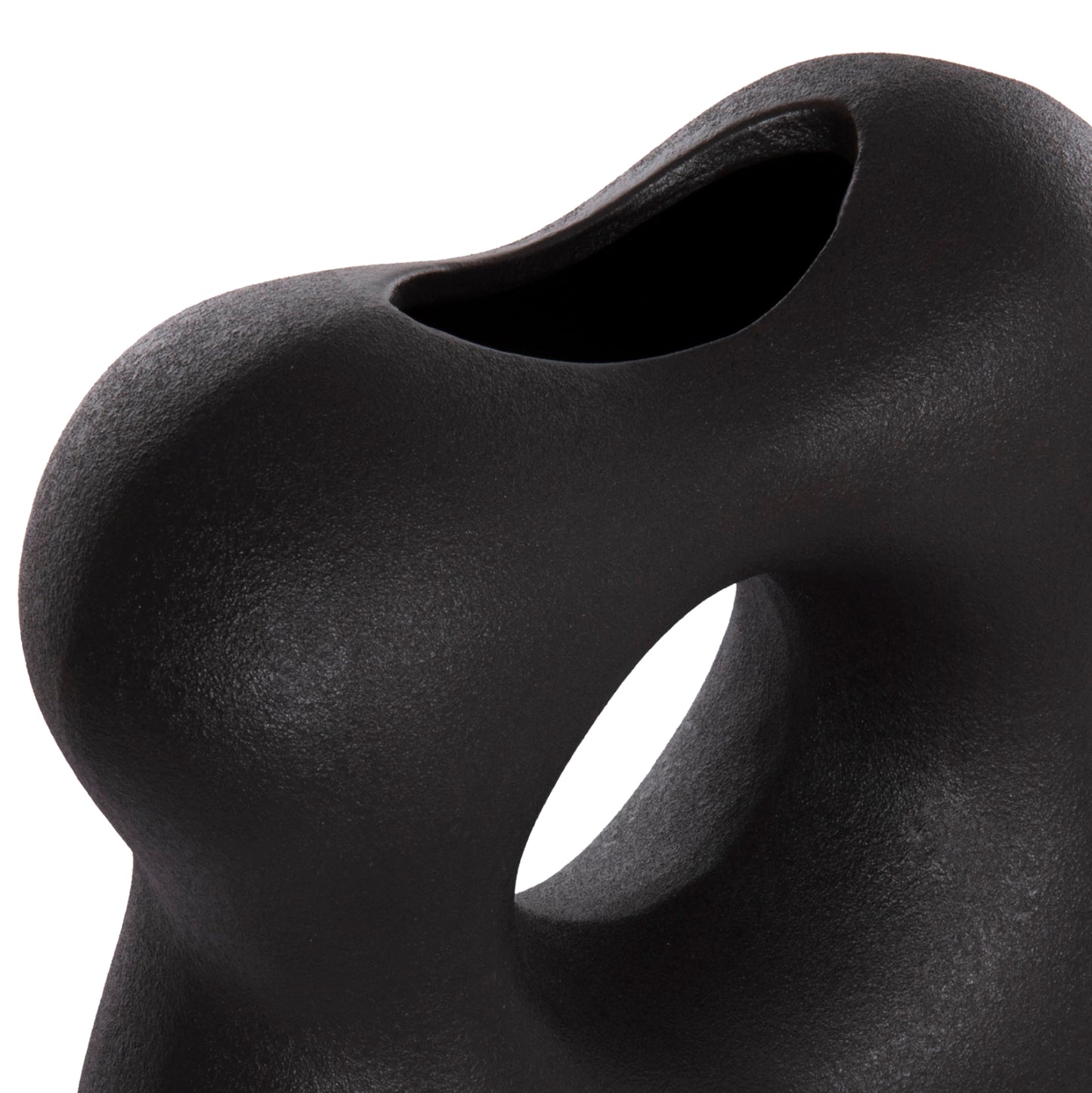 CERAMIC TABLE DECOR SEBOR HM4594.02 MATTE BLACK 18x9x18Hcm.