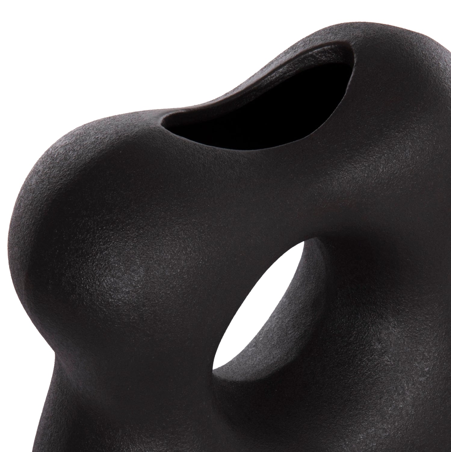 CERAMIC TABLE DECOR SEBOR HM4594.02 MATTE BLACK 18x9x18Hcm.