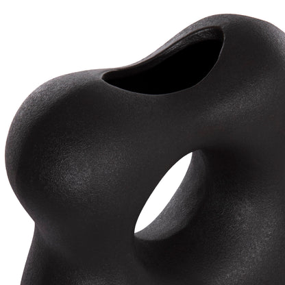 CERAMIC TABLE DECOR SEBOR HM4594.02 MATTE BLACK 18x9x18Hcm.