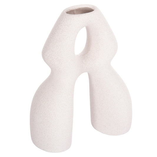 CERAMIC TABLE DECOR ISIL HM4598.01 OFF WHITE WITH CRYSTALLIZATION 26x9.5x29.5Hcm.
