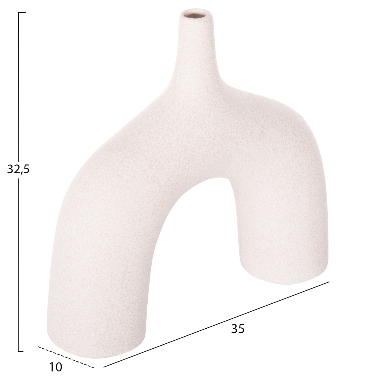 CERAMIC TABLE DECOR SERIES ISIL HM4601.01 OFF WHITE WITH CRYSTALLISATION 35x10x32.5Hcm.