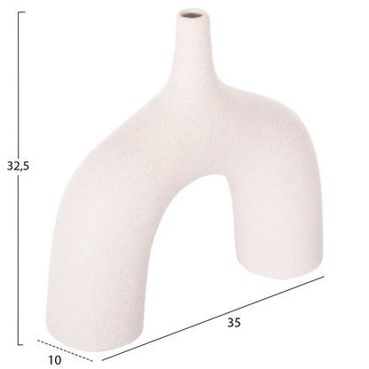 CERAMIC TABLE DECOR SERIES ISIL HM4601.01 OFF WHITE WITH CRYSTALLISATION 35x10x32.5Hcm.