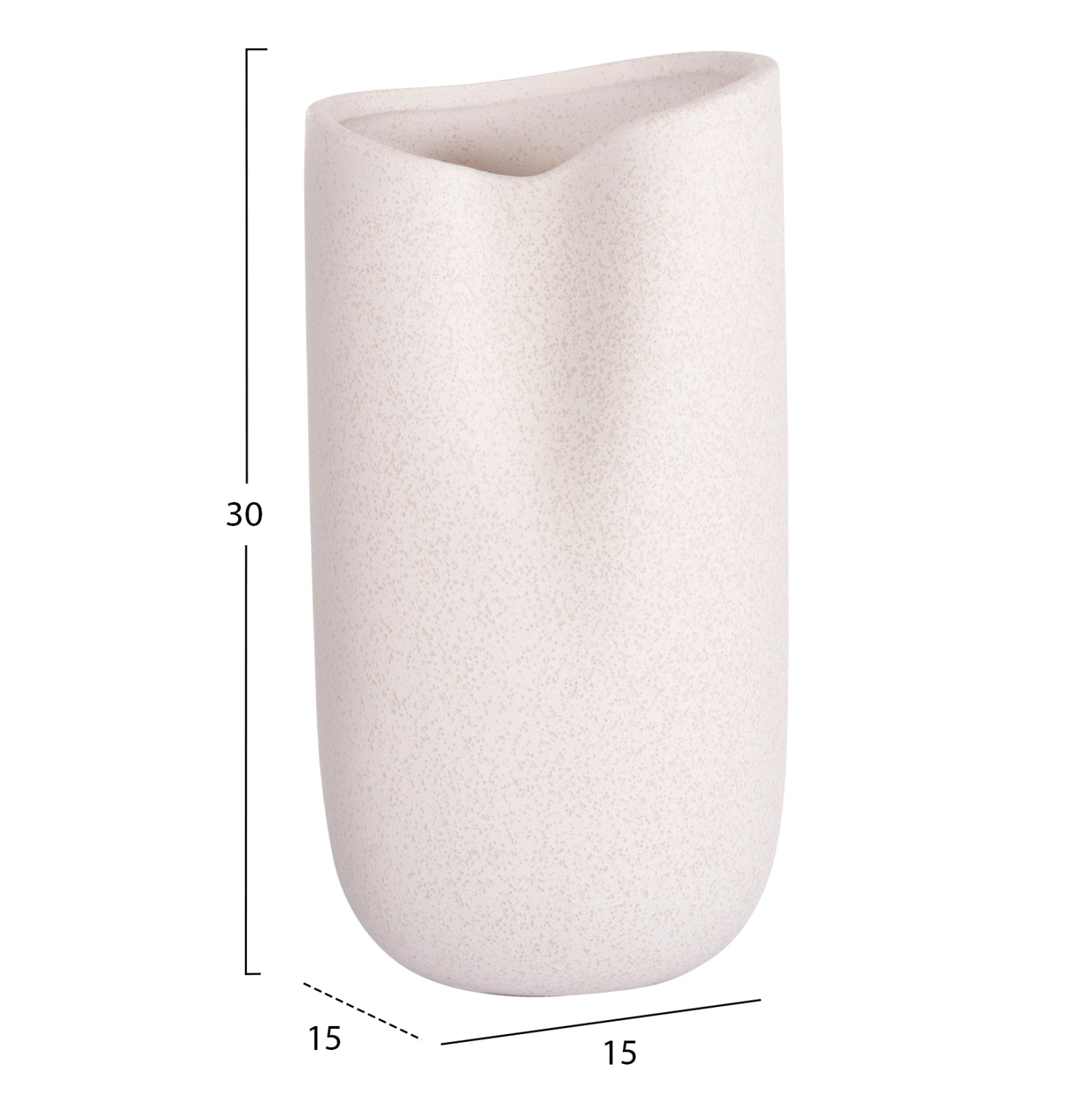 CERAMIC TABLE DECOR GLAZE HM4607.01 OFF WHITE WITH CRYSTALLISATION 15,2x15x30Hcm