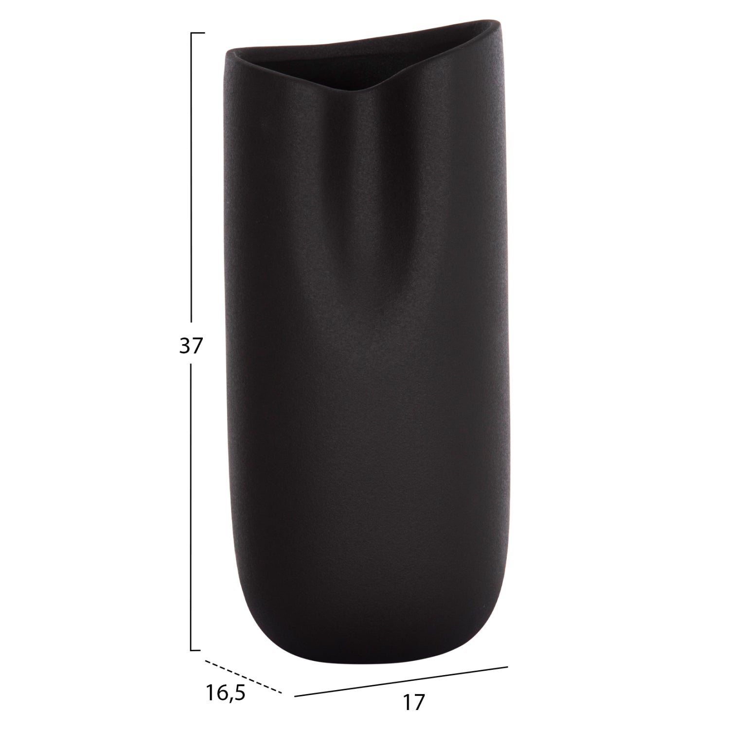 CERAMIC TABLE DECOR GLAZE HM4606.02 MATTE BLACK 17x16.5x38Hcm.