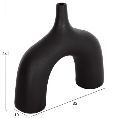CERAMIC TABLE DECOR SERIES ISIL HM4601.02 MATTE BLACK 35x10x32.5Hcm.