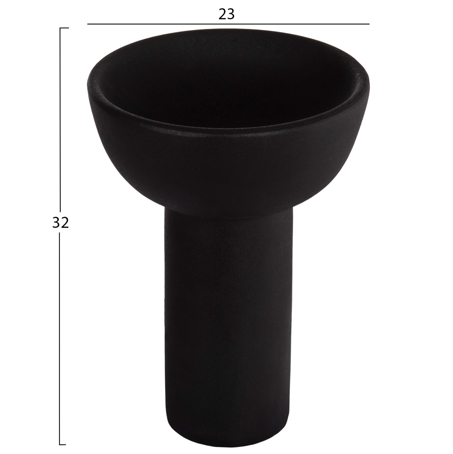 CERAMIC TABLE DECOR ELENDIL HM4602.02 MATTE BLACK Φ23x32H cm.