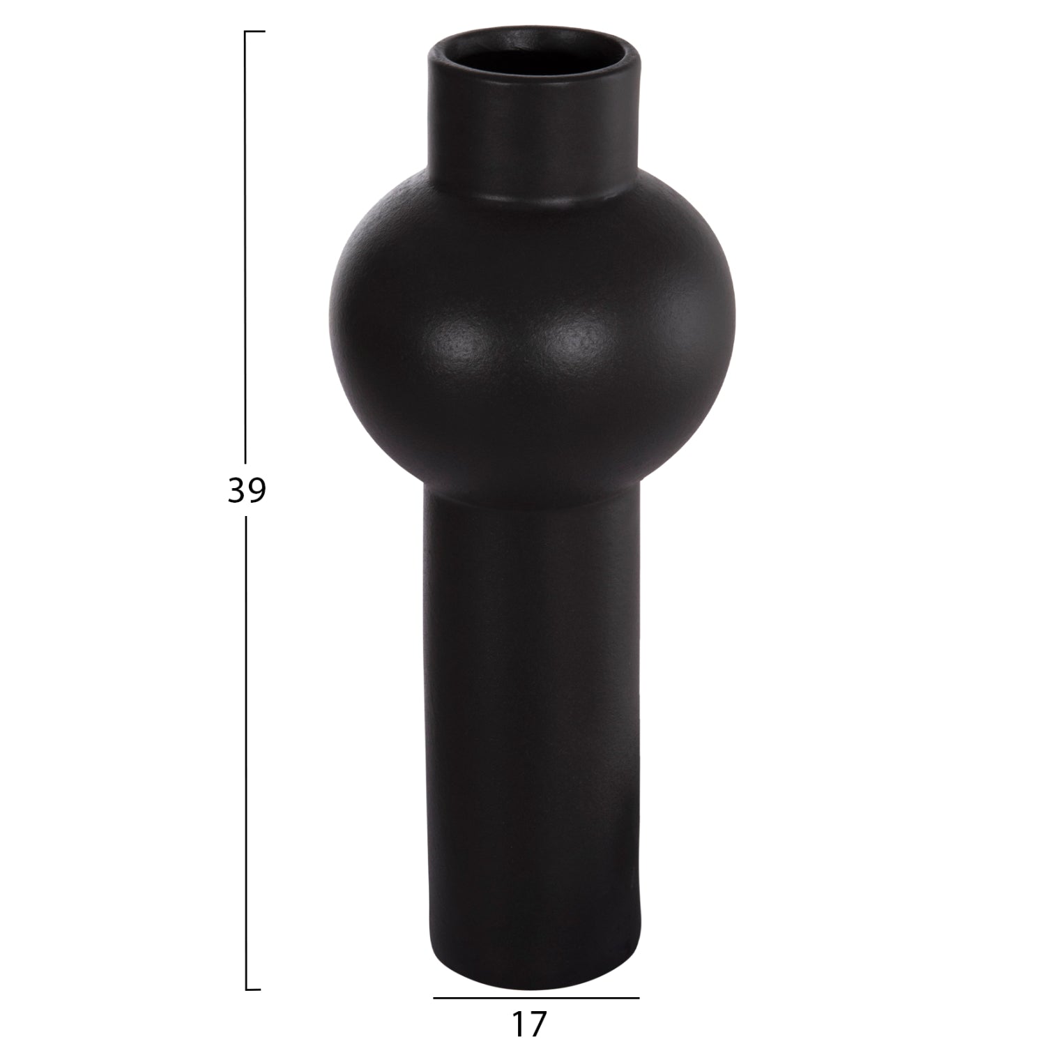 CERAMIC TABLE DECOR SCEPTER HM4604.02 MATTE BLACK Φ17.5x40Hcm.