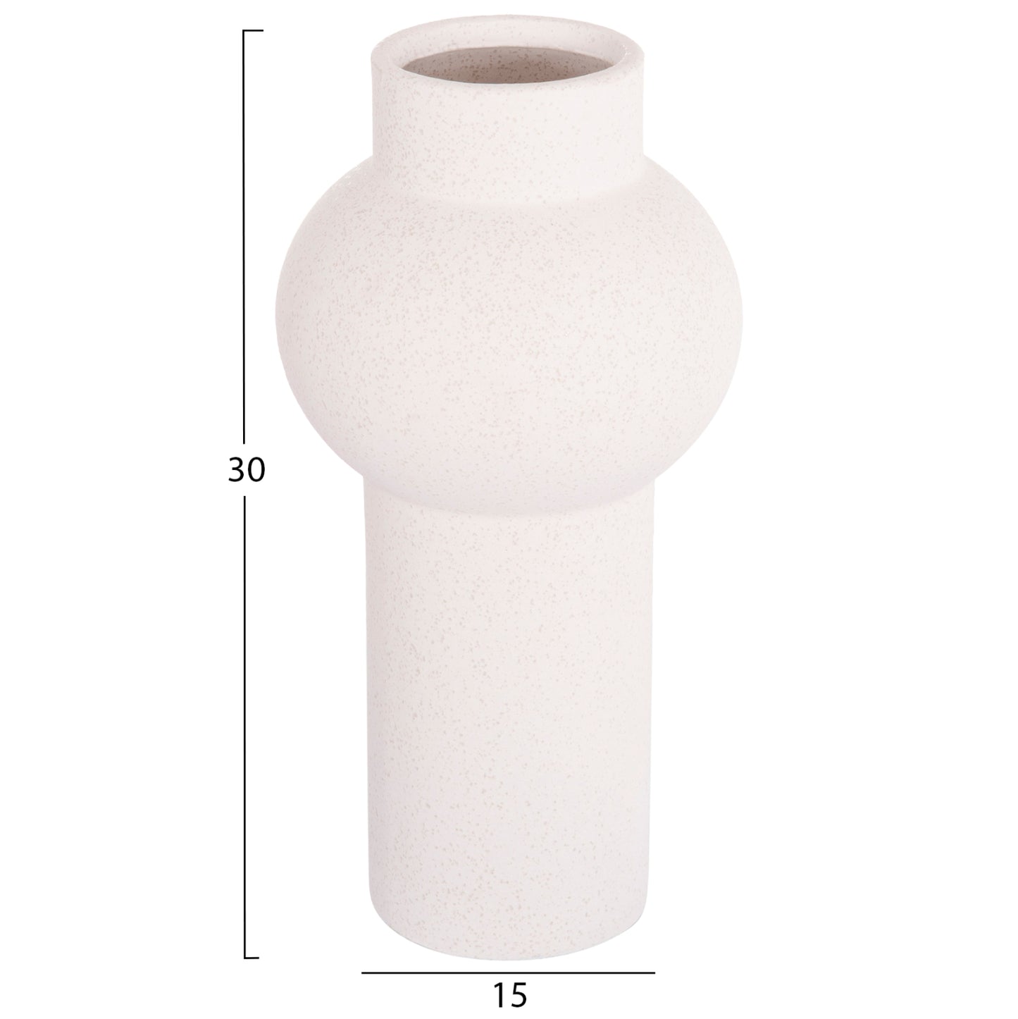 CERAMIC TABLE DECOR SCEPTER HM4605.01 OFF WHITE WITH CRYSTALLISATION Φ15x30Hcm.