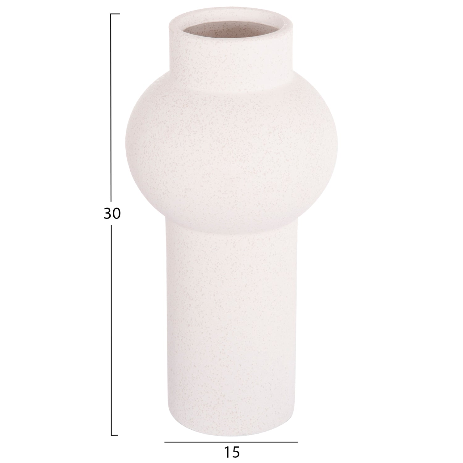 CERAMIC TABLE DECOR SCEPTER HM4605.01 OFF WHITE WITH CRYSTALLISATION Φ15x30Hcm.