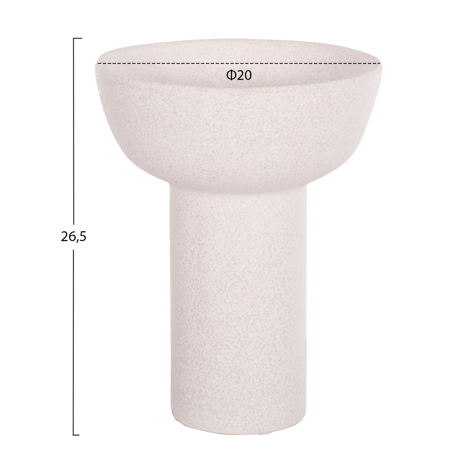 CERAMIC TABLE DECOR ELENDIL HM4603.01 OFF WHITE WITH CRYSTALLISATION Φ20x26.5Hcm.