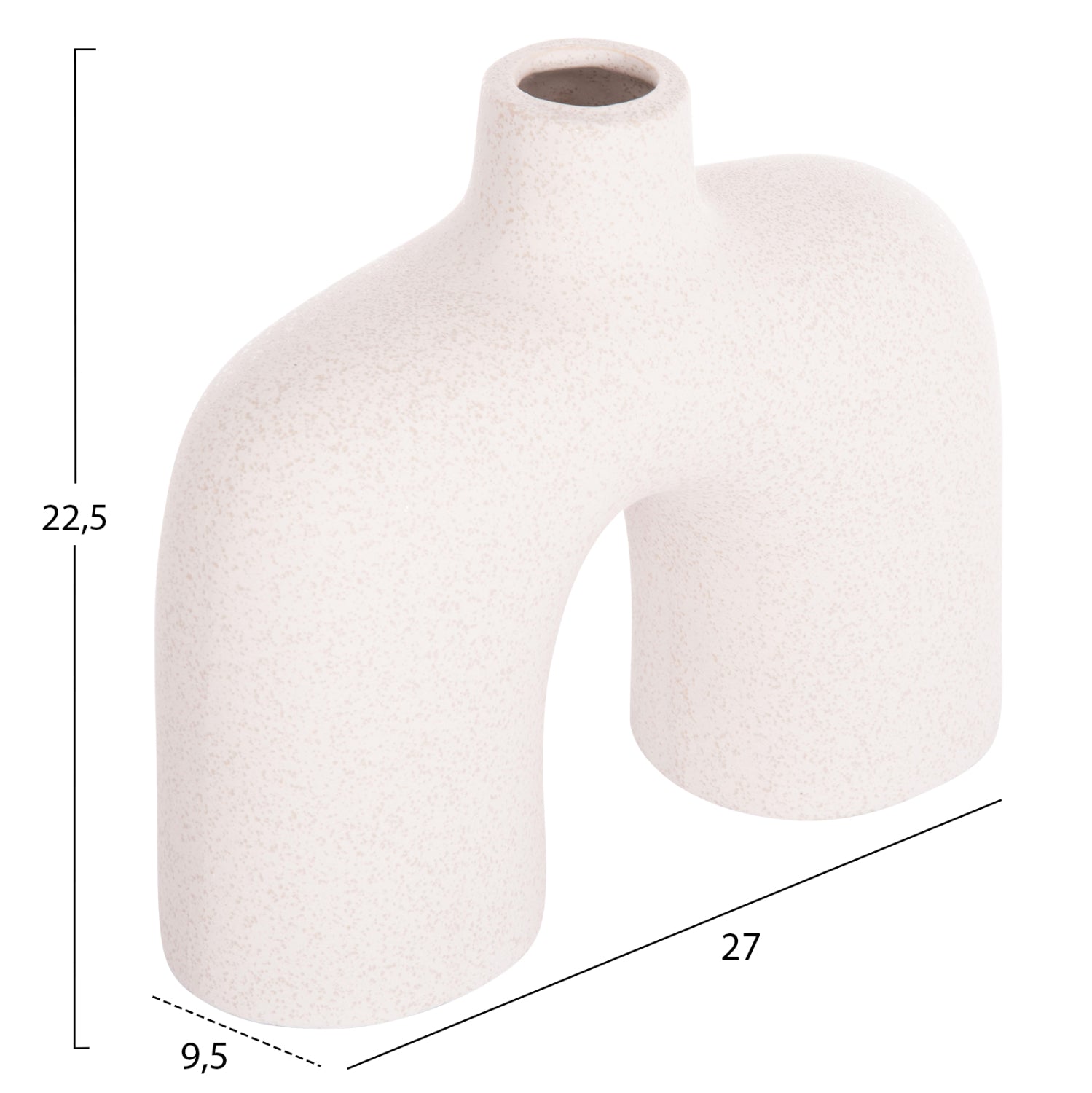CERAMIC TABLE DECOR ISIL HM4600.01 OFF WHITE WITH CRYSTALLISATION 27x9.5x22.5Hcm.