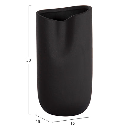 CERAMIC TABLE DECOR GLAZE HM4607.02 MATTE BLACK 15,2x15x30Hcm