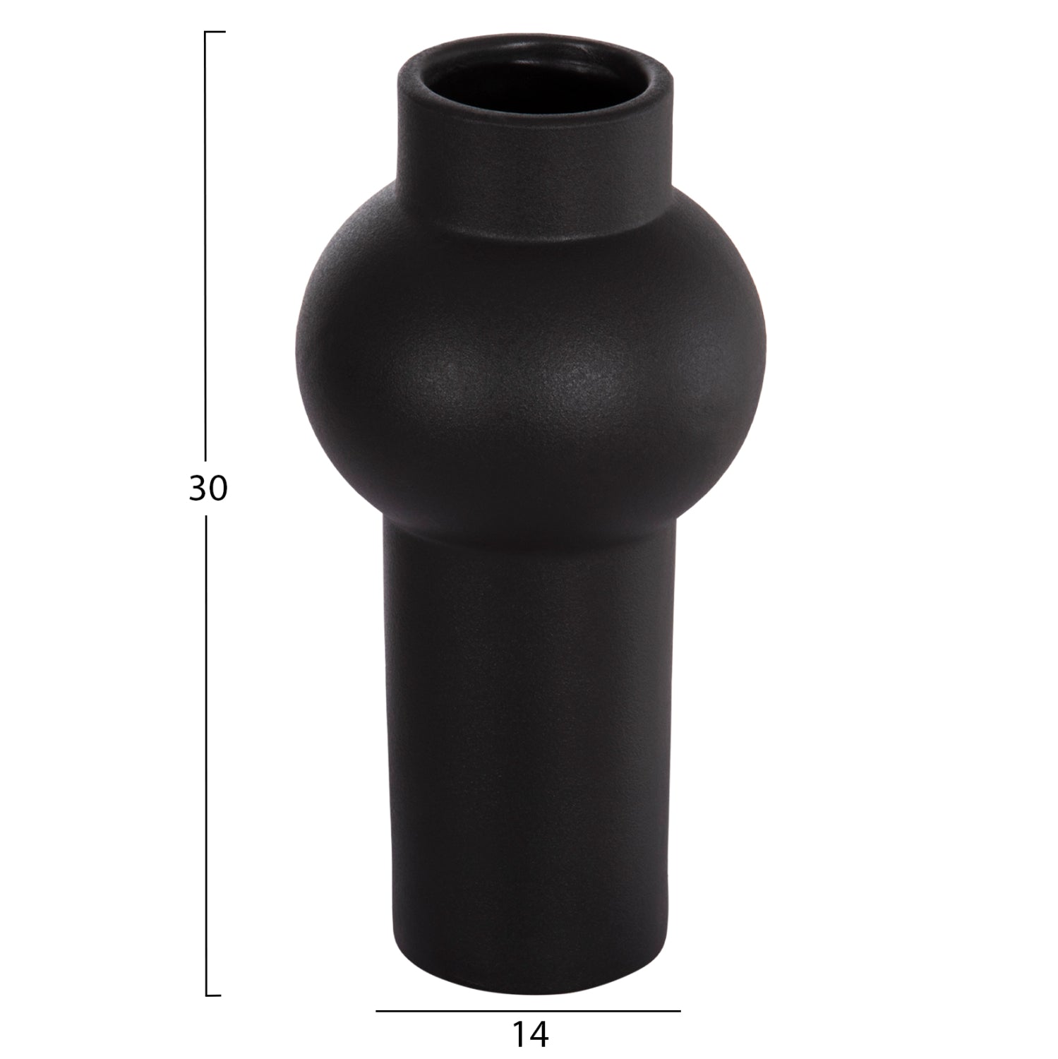 CERAMIC TABLE DECOR SCEPTER HM4605.02 MATTE BLACK Φ15x30Hcm.
