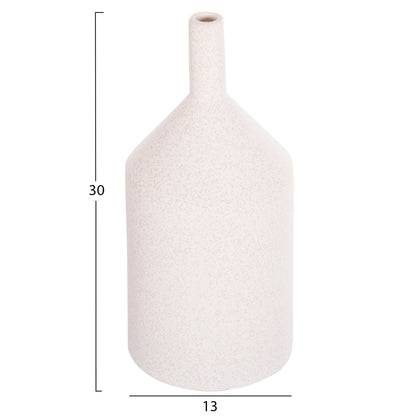 CERAMIC TABLE DECOR GALAD HM4608.01 OFF WHITE WITH CRYSTALLIZATION Φ13,5x30,5Hcm.