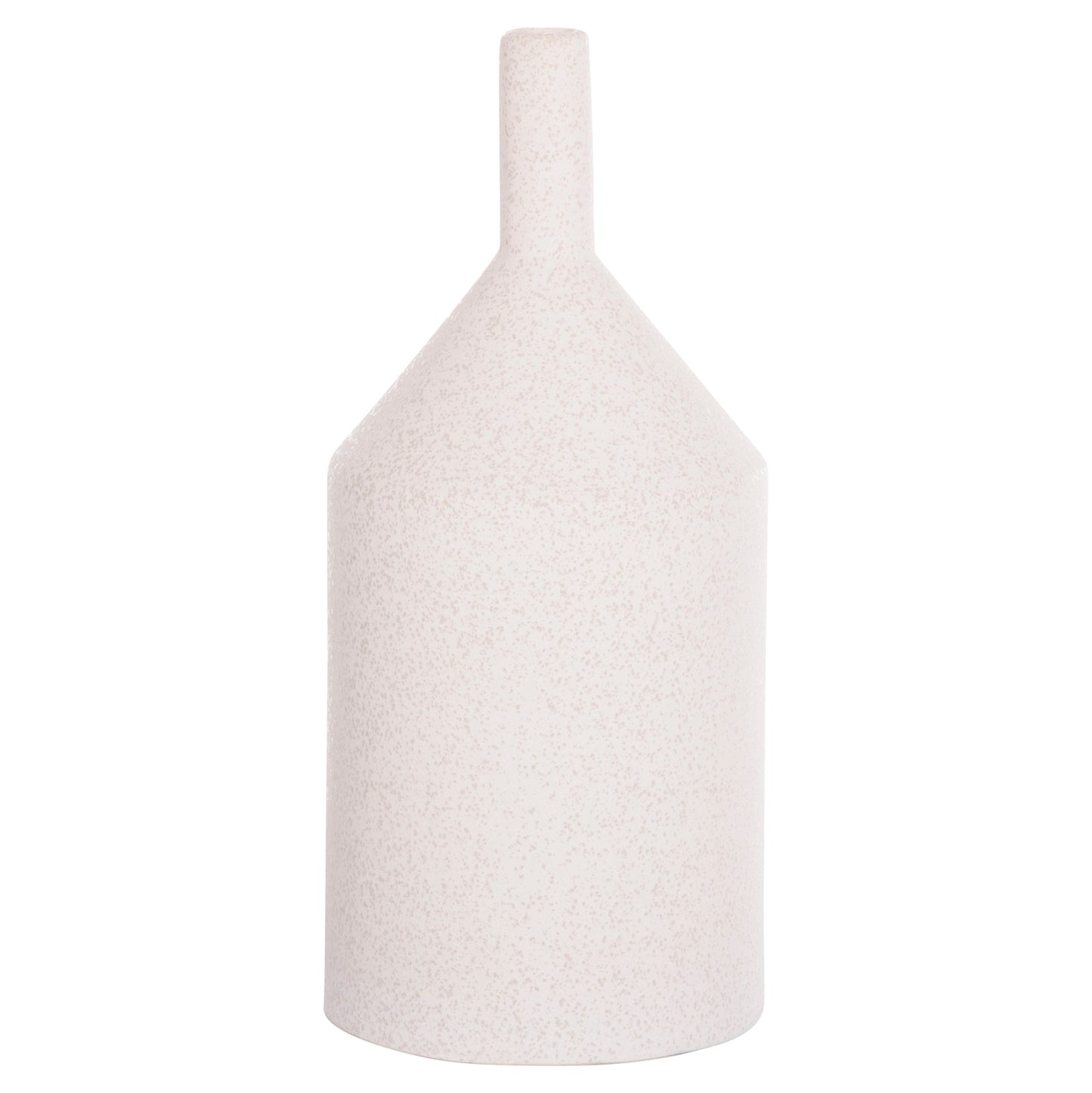 CERAMIC TABLE DECOR GALAD HM4608.01 OFF WHITE WITH CRYSTALLIZATION Φ13,5x30,5Hcm.
