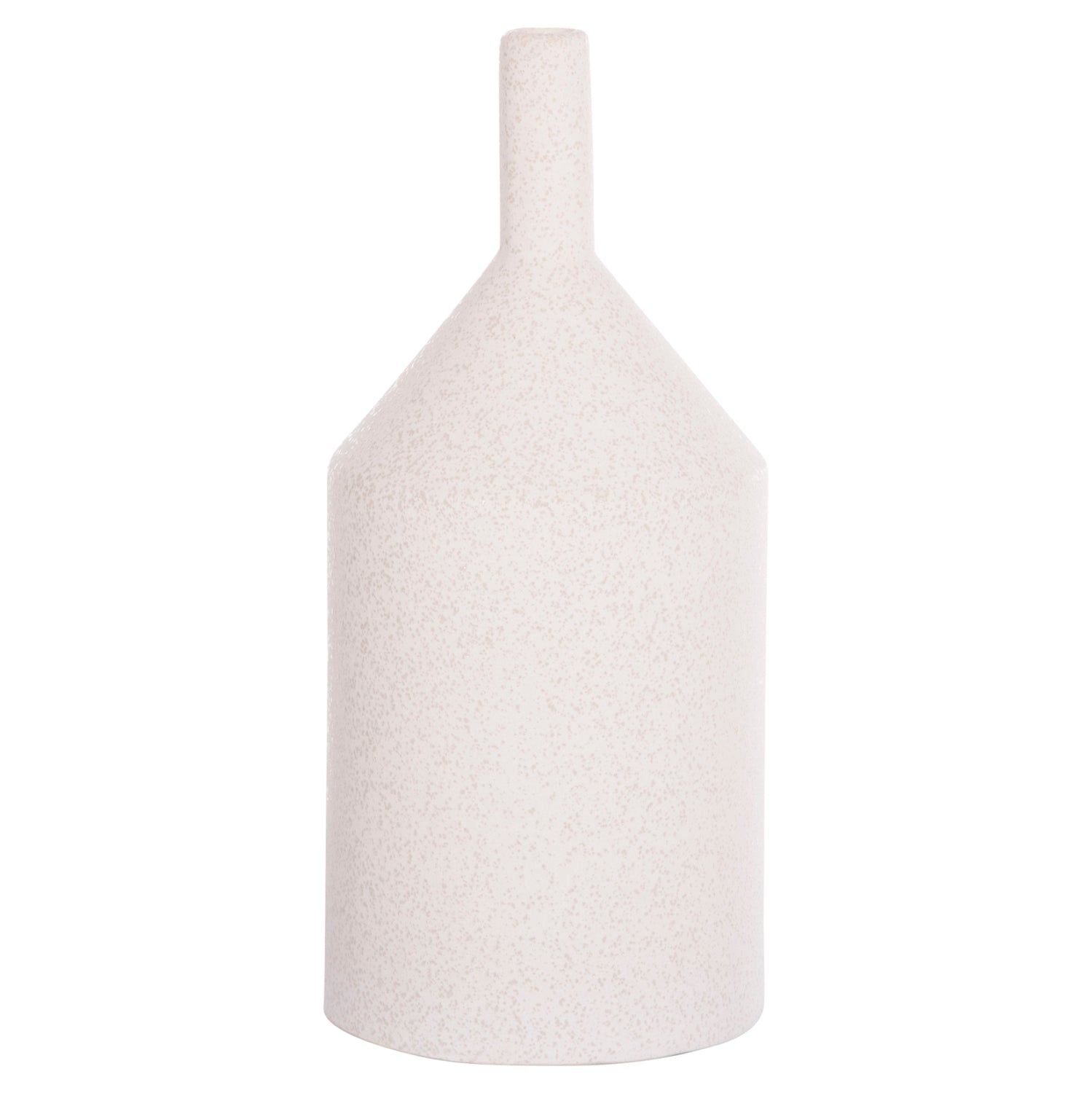 CERAMIC TABLE DECOR GALAD HM4608.01 OFF WHITE WITH CRYSTALLIZATION Φ13,5x30,5Hcm.
