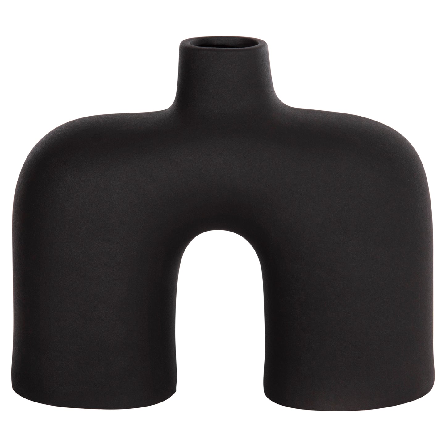 CERAMIC TABLE DECOR ISIL HM4600.02 MATTE BLACK 27x9,5x22,5Η cm.