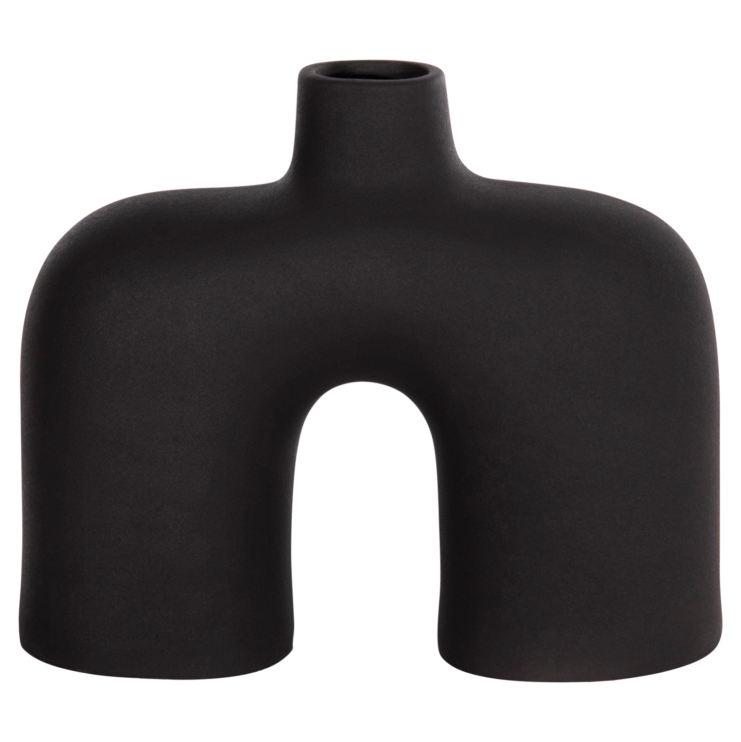 CERAMIC TABLE DECOR ISIL HM4600.02 MATTE BLACK 27x9,5x22,5Η cm.